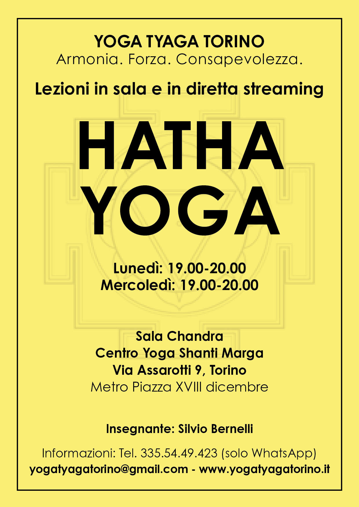 Lezioni di yoga con Silvio Bernelli
