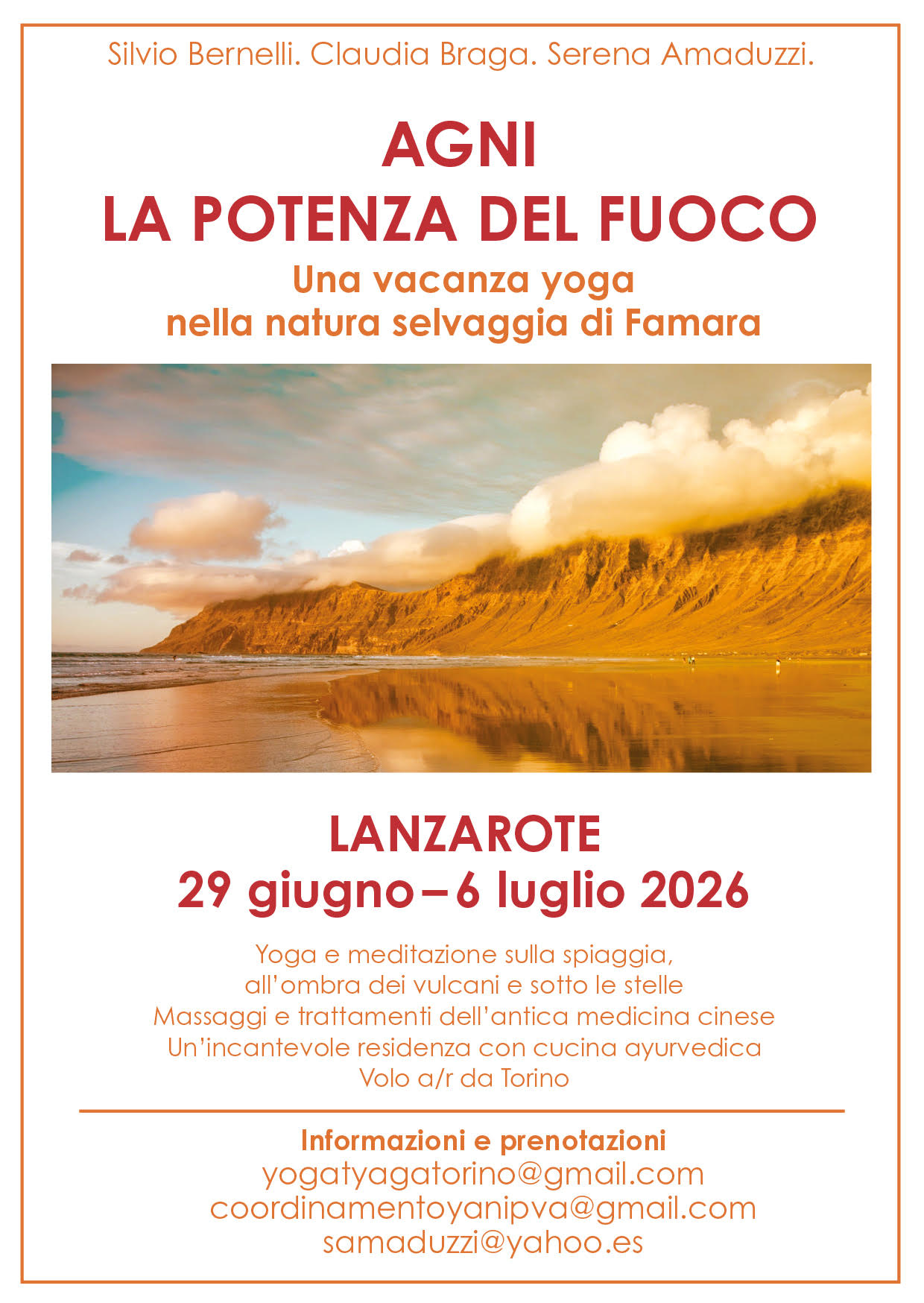 Agni - La potenza del fuoco. Lanzarote, 29 giugno - 6 luglio 2026
