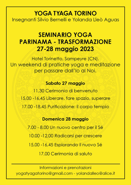 Seminario yoga Parinama - Trasformazione